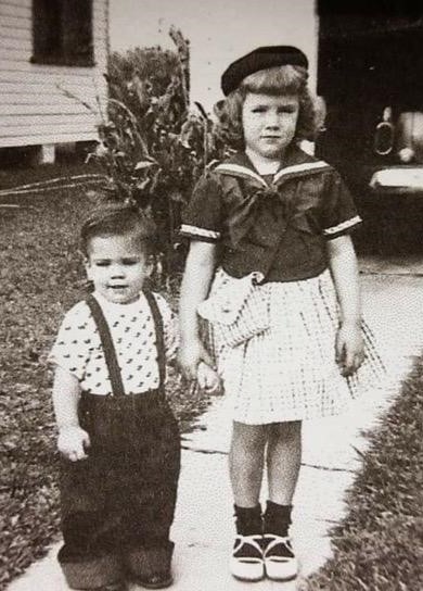Becky Bivens with brother Jerry. He was on the front page of Houston paper. First open heart surgery on child by Dr. Michael DeBakey in 1960's Alive and well at 66